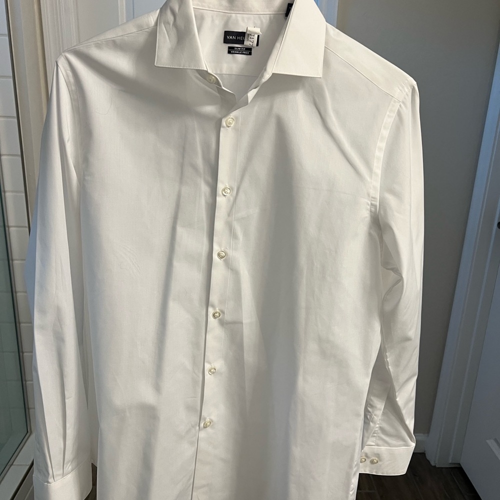 Van Heusen White Dress Shirt Classic Formal Style